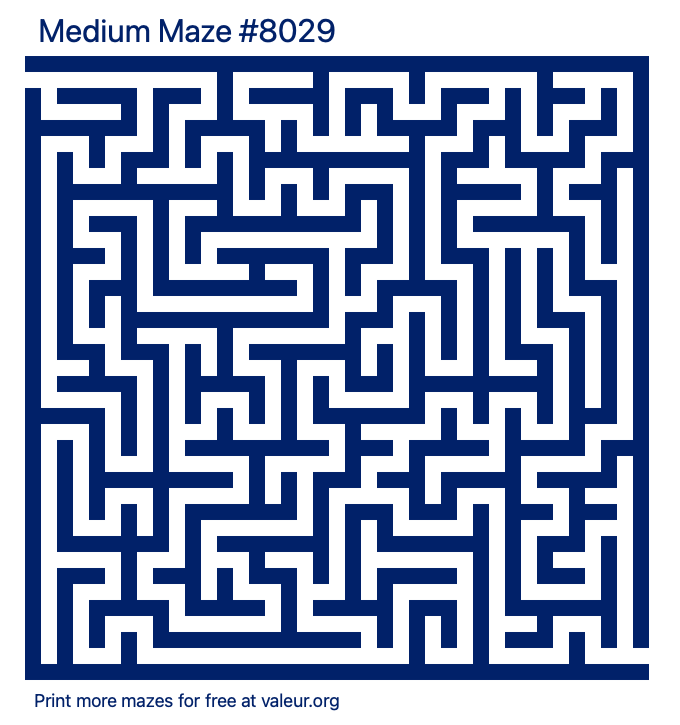 Free Printable Medium Maze number 8029