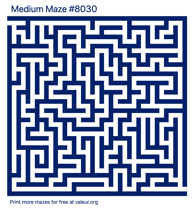 Free Printable Medium Maze number 8030