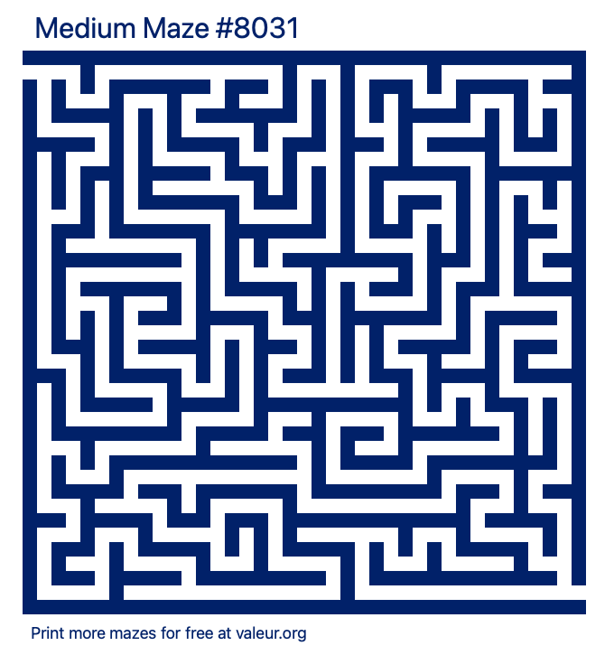 Free Printable Medium Maze number 8031