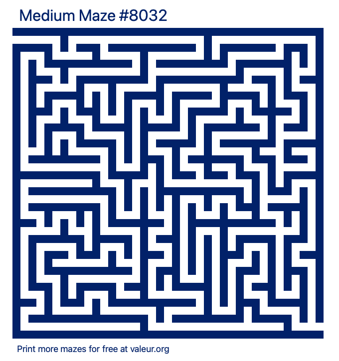 Free Printable Medium Maze number 8032