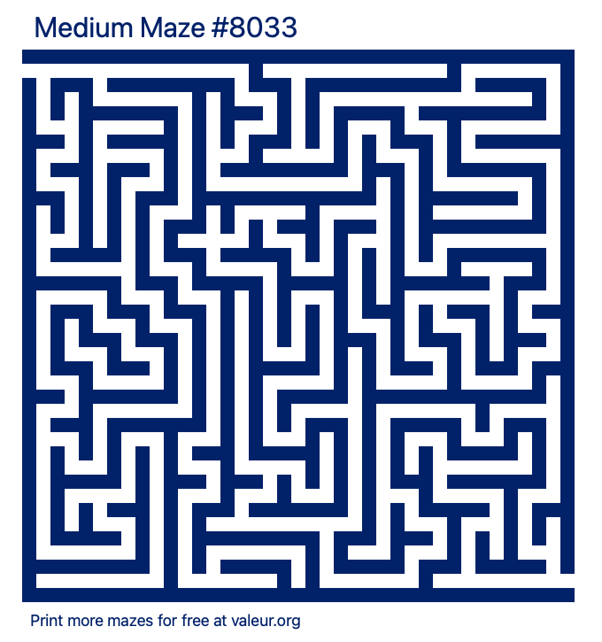 Free Printable Medium Maze number 8033