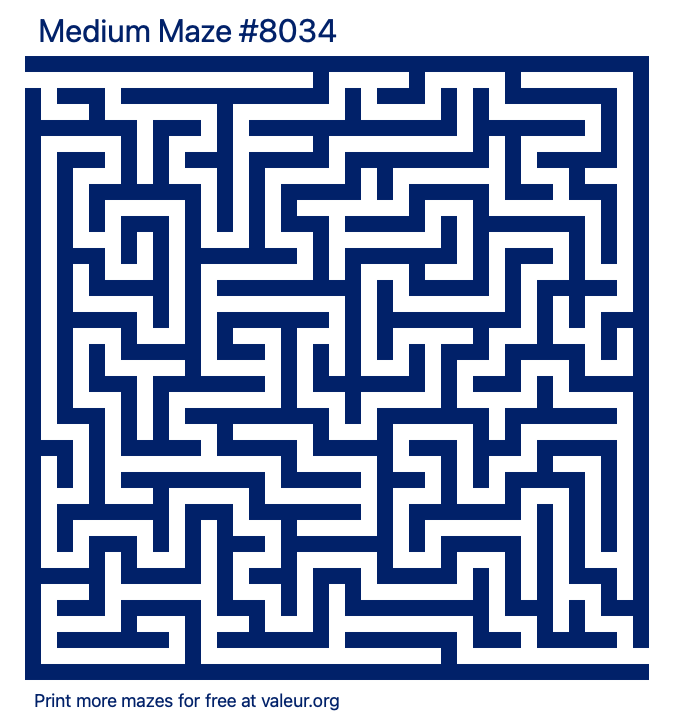 Free Printable Medium Maze number 8034