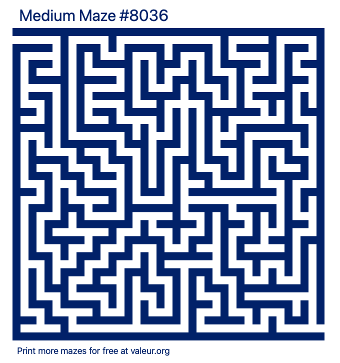 Free Printable Medium Maze number 8036