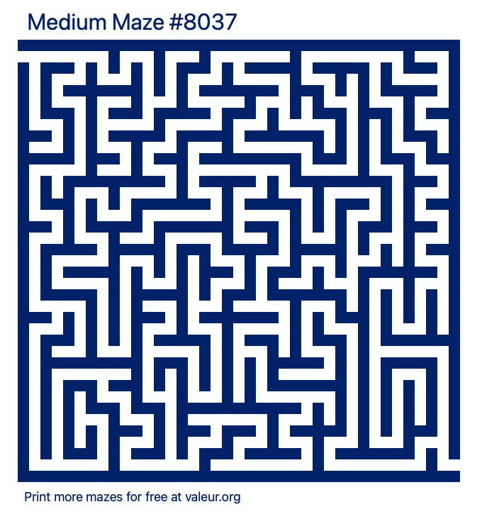 Free Printable Medium Maze number 8037