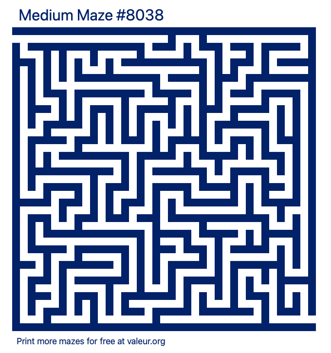 Free Printable Medium Maze number 8038