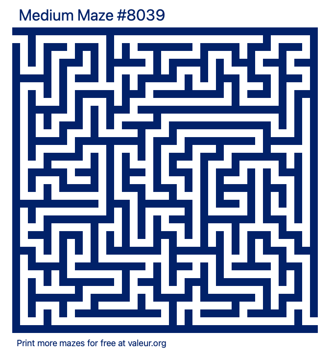 Free Printable Medium Maze number 8039