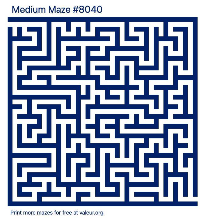 Free Printable Medium Maze number 8040