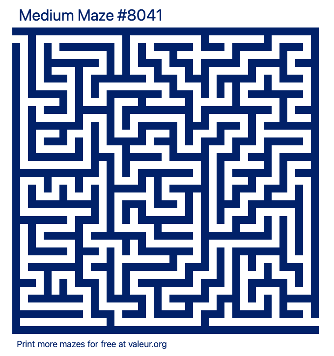 Free Printable Medium Maze number 8041