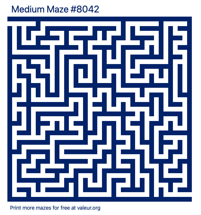 Free Printable Medium Maze number 8042