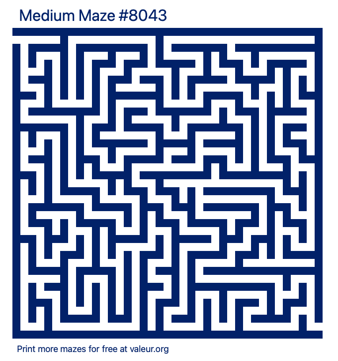 Free Printable Medium Maze number 8043