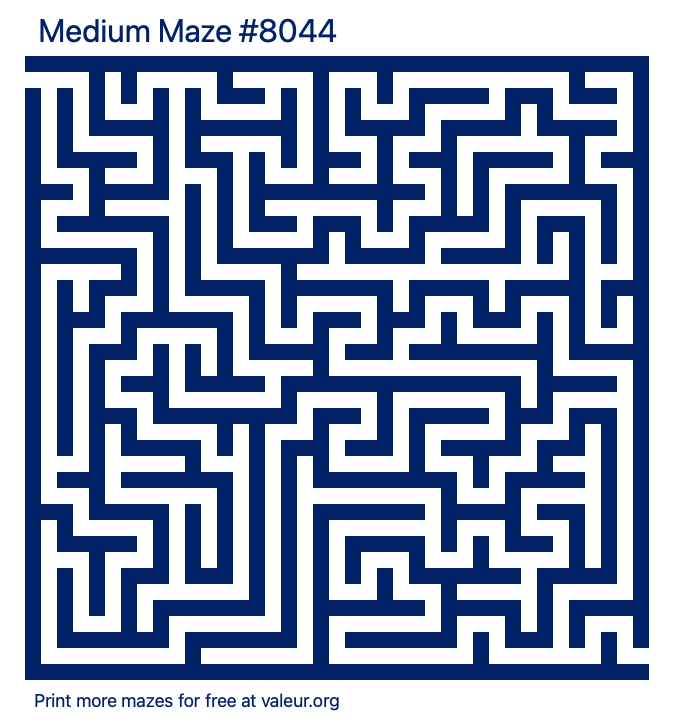 Free Printable Medium Maze number 8044