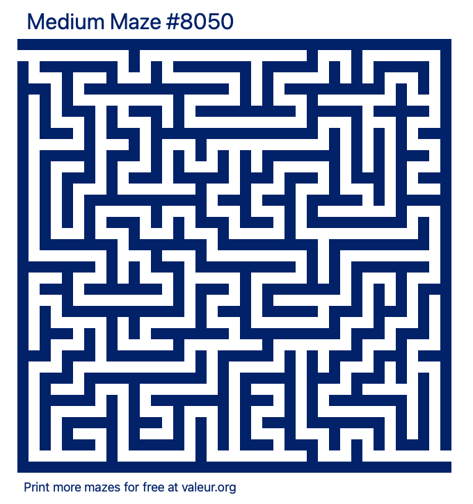 Free Printable Medium Maze number 8050