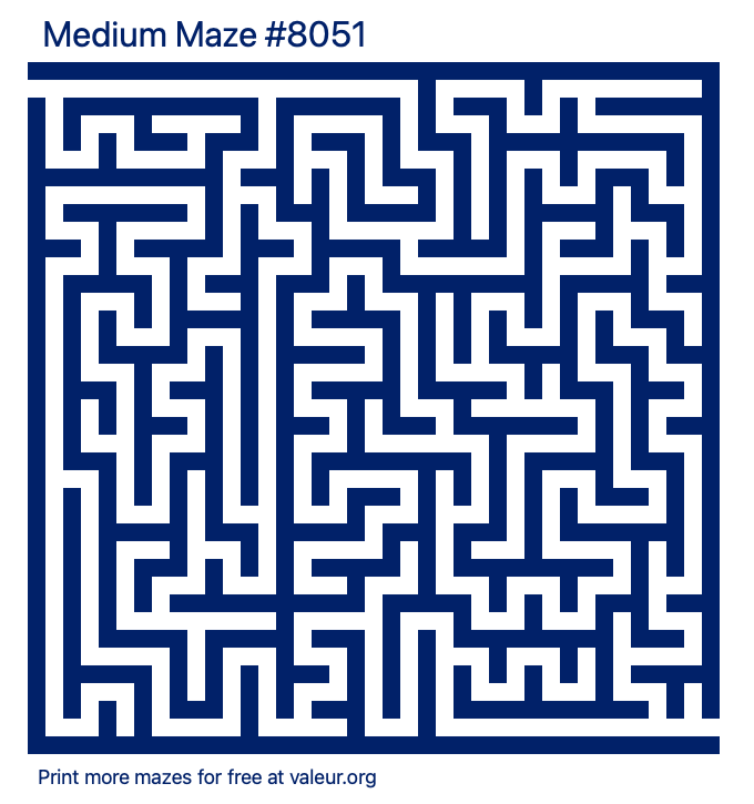 Free Printable Medium Maze number 8051