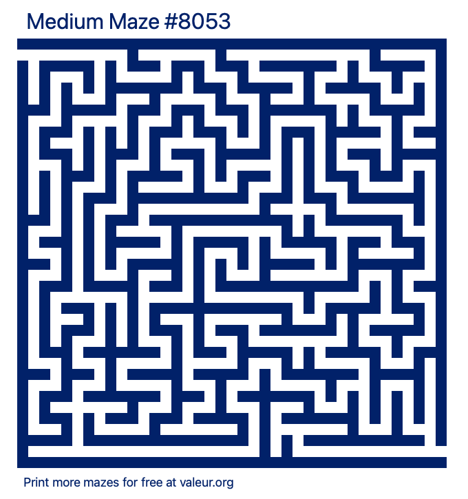 Free Printable Medium Maze number 8053