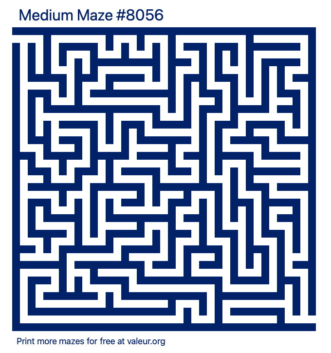 Free Printable Medium Maze number 8056