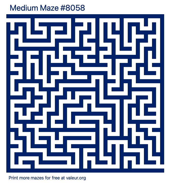 Free Printable Medium Maze number 8058