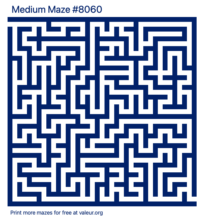 Free Printable Medium Maze number 8060