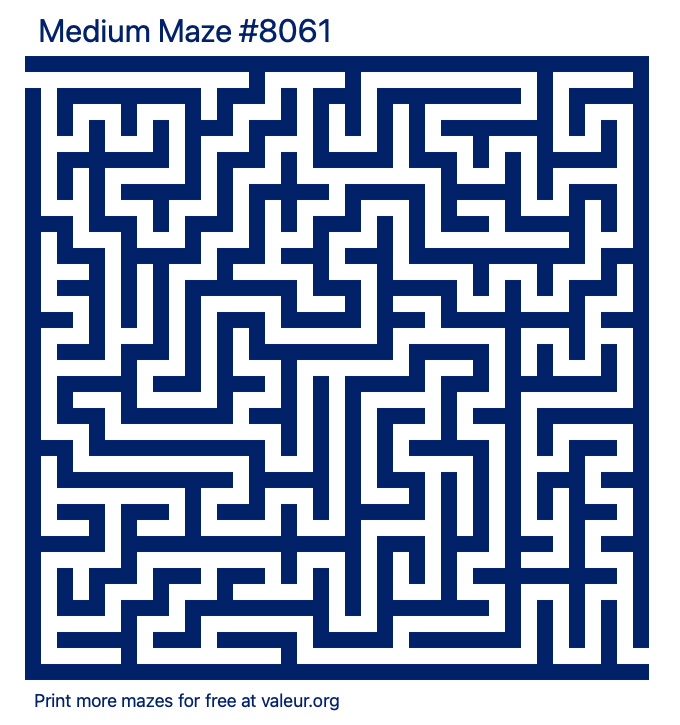 Free Printable Medium Maze number 8061