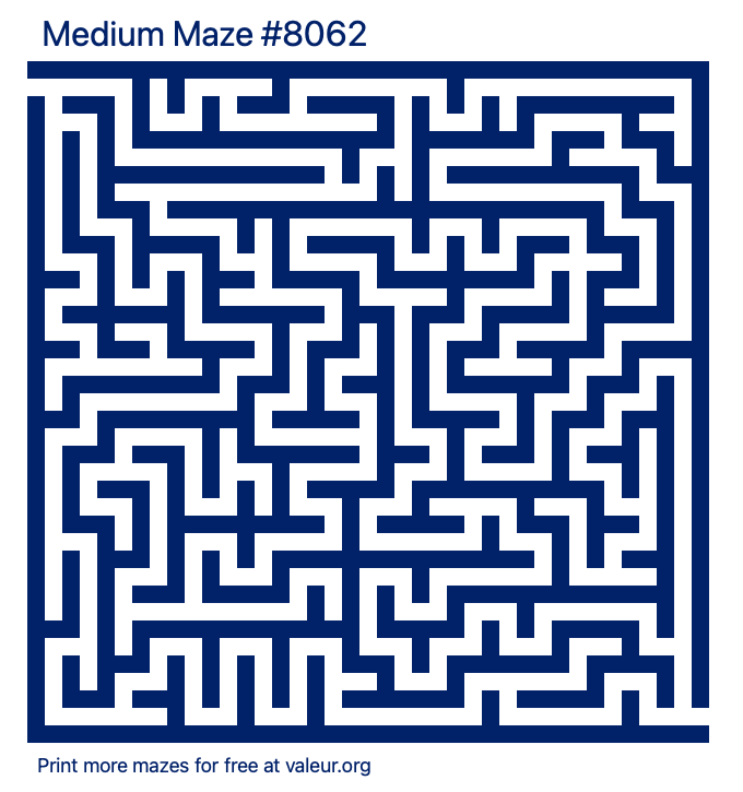 Free Printable Medium Maze number 8062