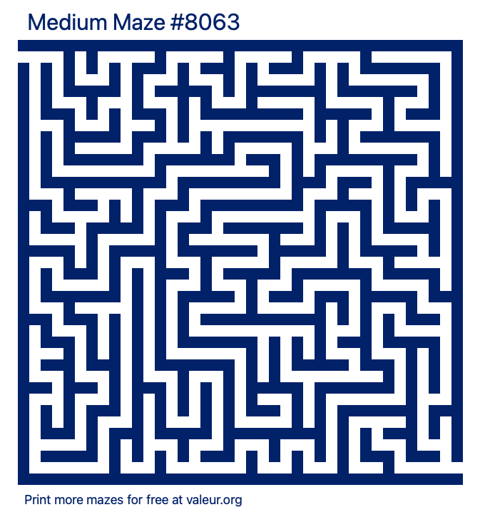 Free Printable Medium Maze number 8063