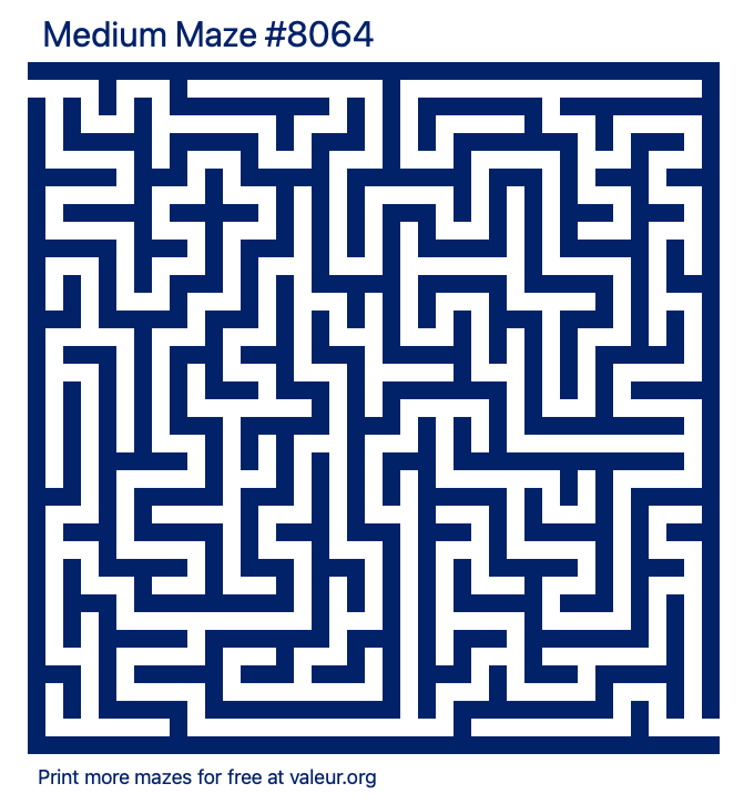 Free Printable Medium Maze number 8064