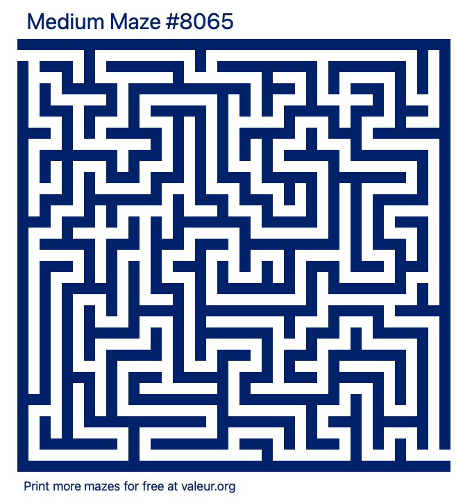 Free Printable Medium Maze number 8065