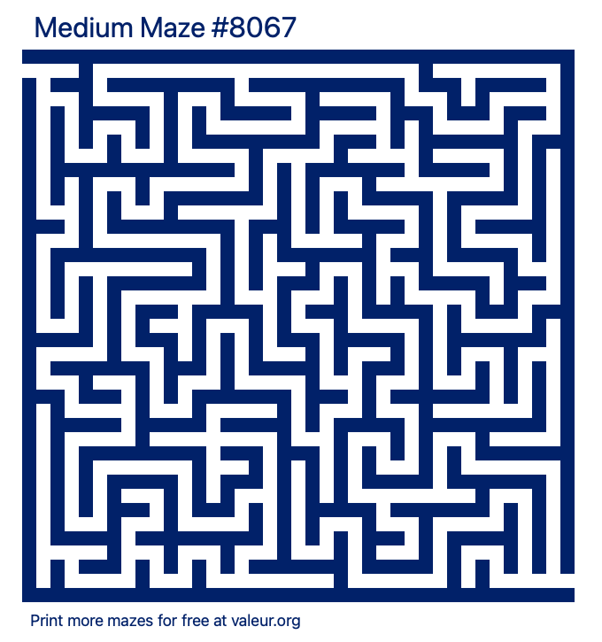 Free Printable Medium Maze number 8067