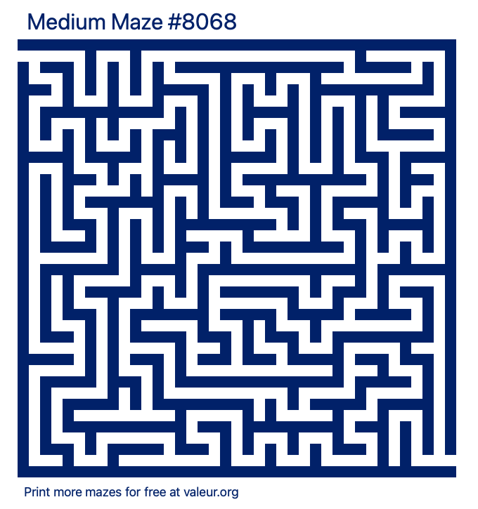 Free Printable Medium Maze number 8068