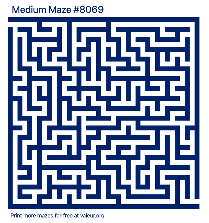 Free Printable Medium Maze number 8069