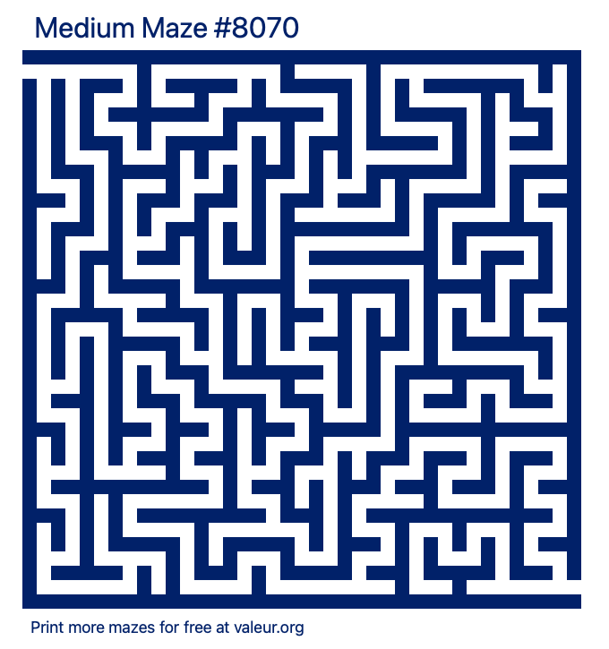 Free Printable Medium Maze number 8070