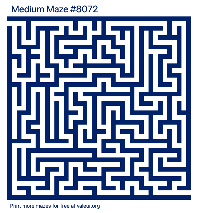 Free Printable Medium Maze number 8072