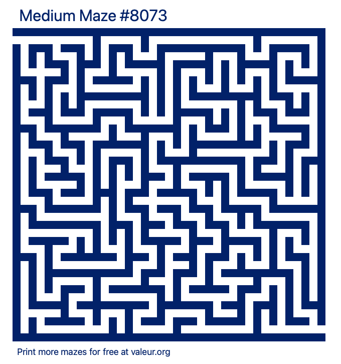 Free Printable Medium Maze number 8073