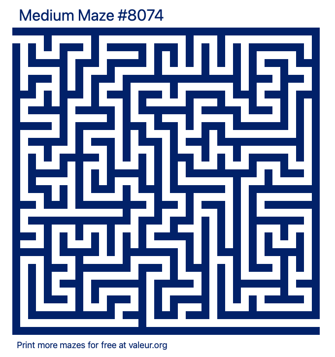 Free Printable Medium Maze number 8074