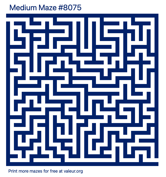 Free Printable Medium Maze number 8075
