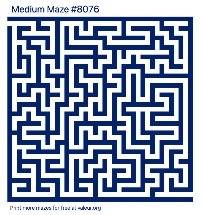 Free Printable Medium Maze number 8076