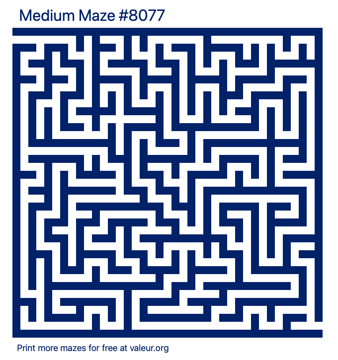 Free Printable Medium Maze number 8077