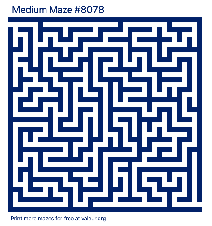 Free Printable Medium Maze number 8078