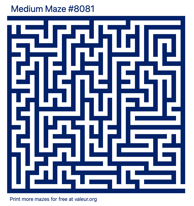 Free Printable Medium Maze number 8081