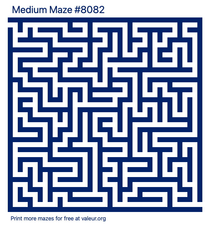 Free Printable Medium Maze number 8082
