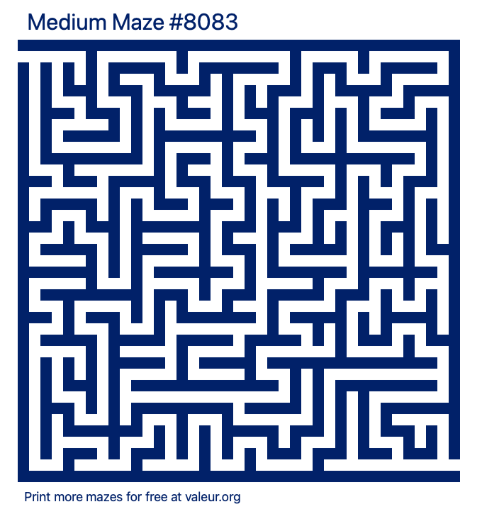 Free Printable Medium Maze number 8083