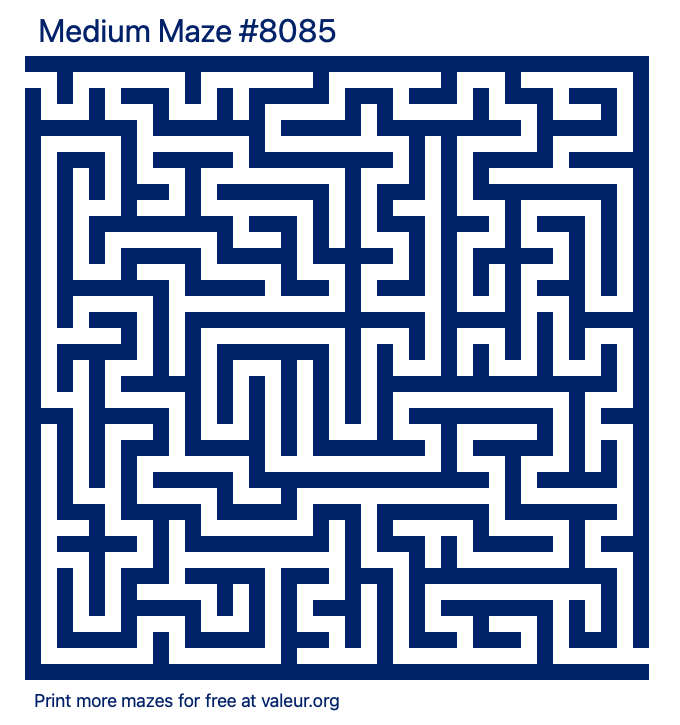 Free Printable Medium Maze number 8085
