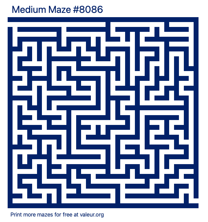 Free Printable Medium Maze number 8086