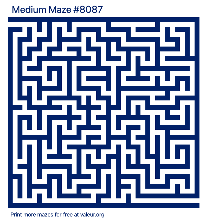 Free Printable Medium Maze number 8087