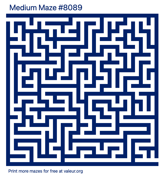 Free Printable Medium Maze number 8089