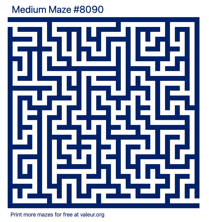Free Printable Medium Maze number 8090