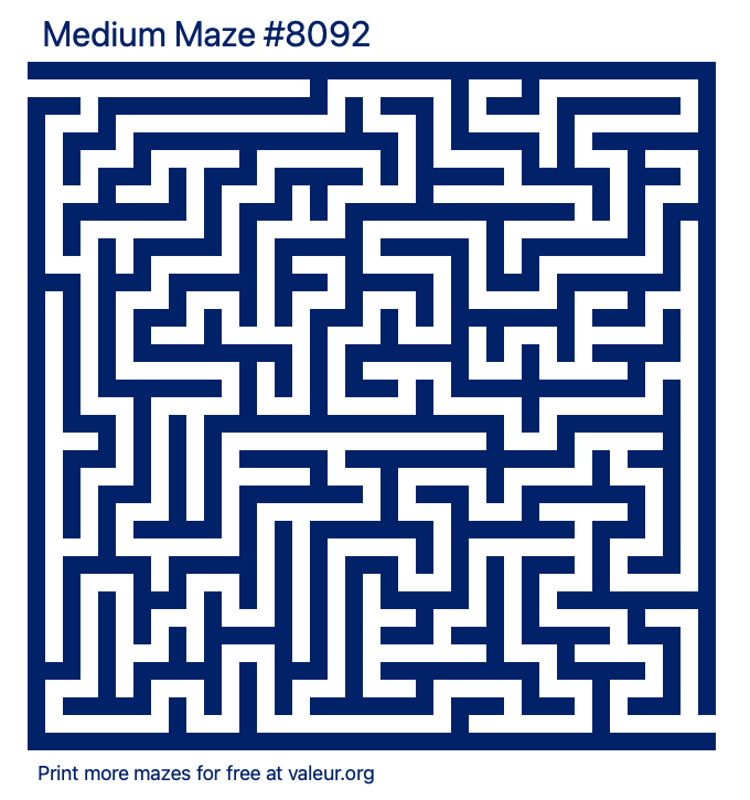 Free Printable Medium Maze number 8092