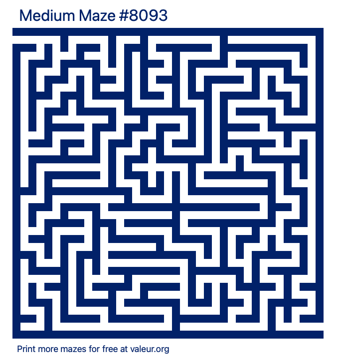 Free Printable Medium Maze number 8093