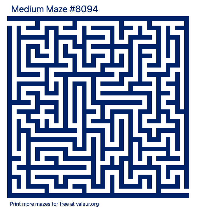 Free Printable Medium Maze number 8094