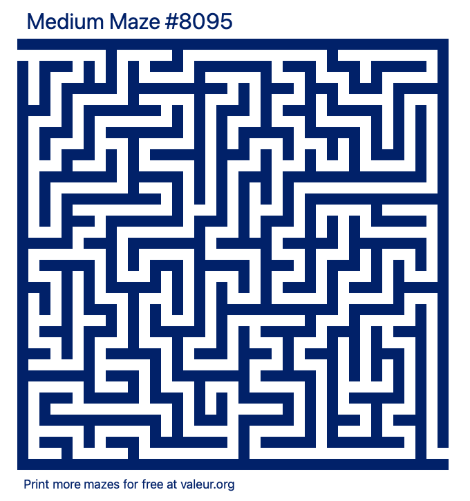 Free Printable Medium Maze number 8095