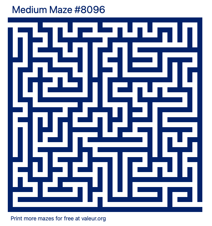 Free Printable Medium Maze number 8096
